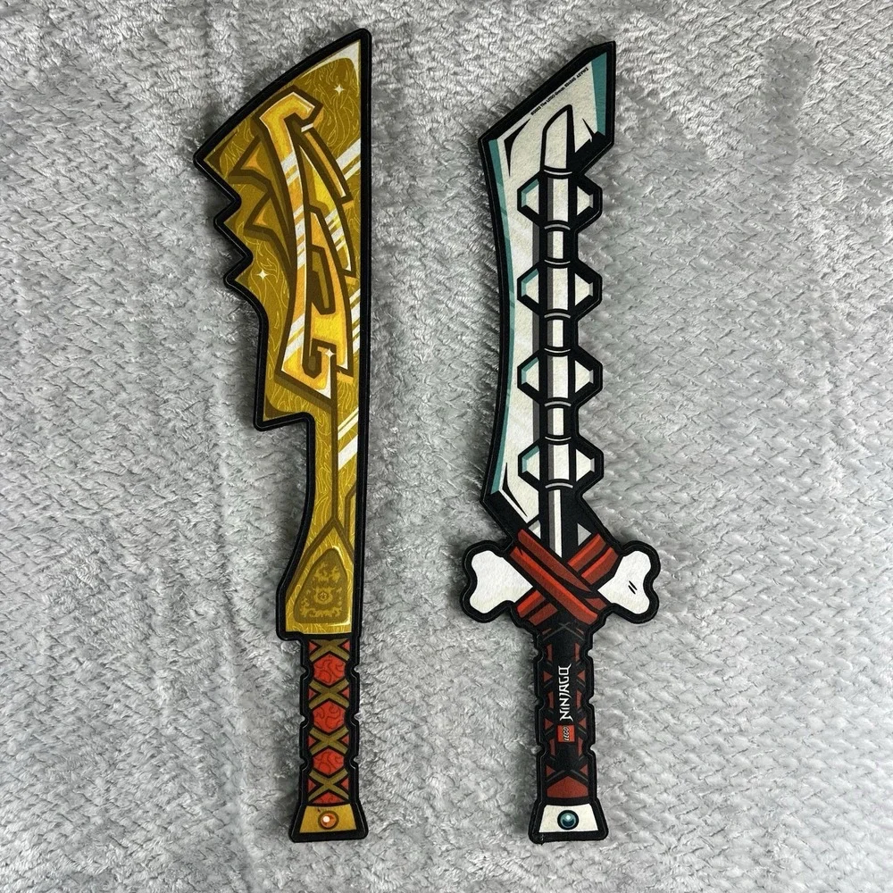 LEGO NINJAGO Foam Toy Swords Lot of 2 Gold White Role Play Costume Weapons